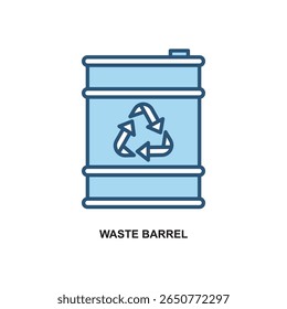 Ilustração de vetor de dois tons de barril de lixo, perfeito para projetos ecológicos e verdes.