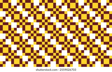 Two tone yellow and brown Checkerboard repeat pattern, replete image, design for fabric design printing