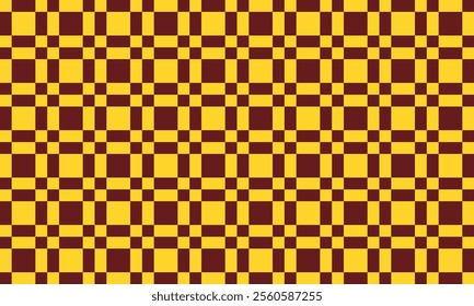 Two tone yellow and brown Checkerboard repeat pattern, replete image, design for fabric design printing