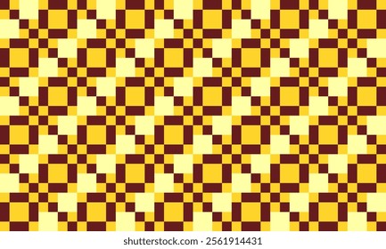 Two tone yellow and brown Checkerboard repeat pattern, replete image, design for fabric design printing