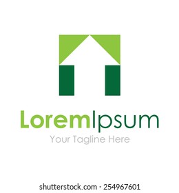 Two toned arrow up projection simple business icon logo