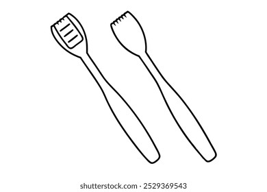 Dos líneas de cepillo de dientes Ilustración vectorial de icono de logotipo de arte.