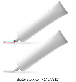 Two  Toothpaste. Illustration on white background for design