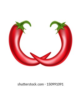 two tot pepper isolated on white background