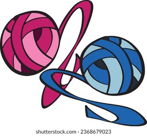 two toy ball for cat illustration