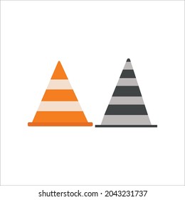 two traffic cones orange and gray