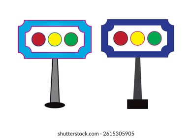 Two Traffic Light Signs in Different Colors, Ready for Use in Illustrations or Designs.