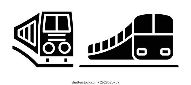 Dos iconos del tren aislados en un fondo blanco