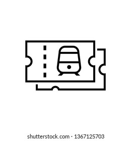Two train ticket icon. Clipart image isolated on white background