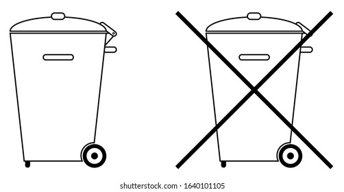 two transparent trash can icons