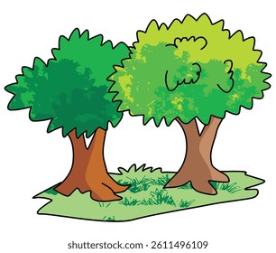 Two tree isolated on a white background