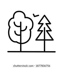 Two trees icon. Tourism vacation symbol. Travel stock illustration. isolated on white background. Vector eps10