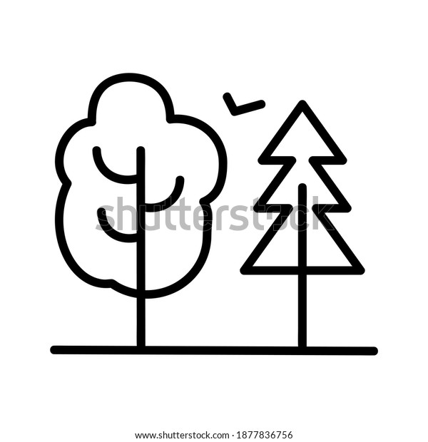 Two trees\
icon. Tourism vacation symbol. Travel stock illustration. isolated\
on white background. Vector\
eps10