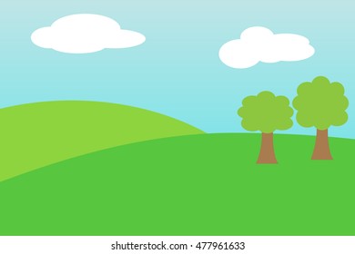 Two trees on the hill