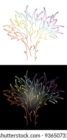 Two trees. Vector arrows.