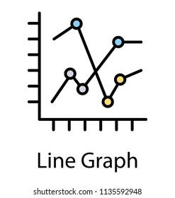 
Two trending graph lines showing some graphical interpretations to denote an icon for line graph
