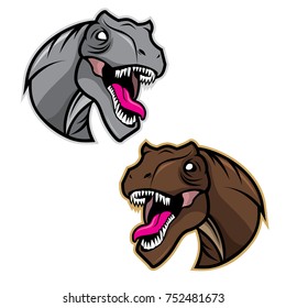 Two T-Rex Head Vector Illustration