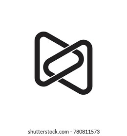 two triangle linked logo vector