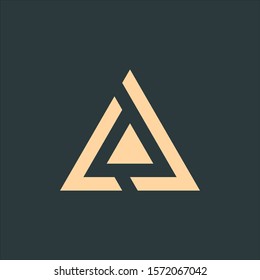 Two Triangle tech business logo design template. Stock Vector illustration isolated background.