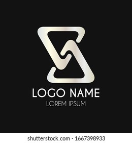 Two triangles abstract design logo icon template.