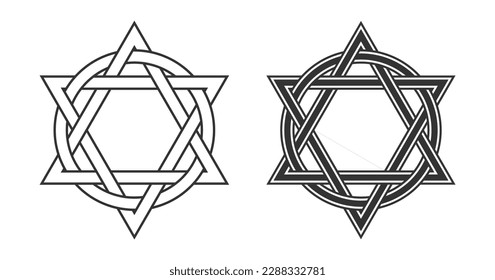 Two Triangles Circle Knot Decorative Ornament Vector Illustration
