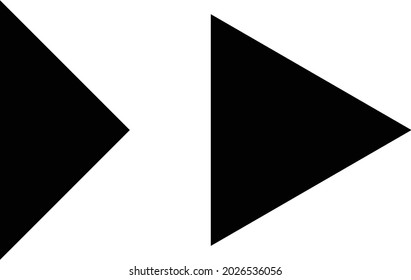 two triangles with different sizes that are very far apart.  can be used for anyone, anytime, anywhere, any industry, any field, and any media 89. two arrow heads with a beam shape.  