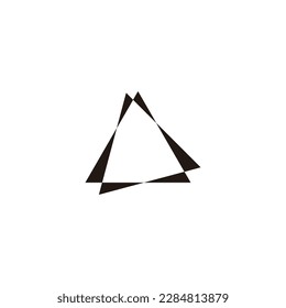 Two triangles, lines geometric symbol simple logo vector