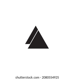 two triangles simple symbol logo vector