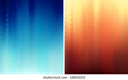 two triangles vector geometric background with gradients  lines  different colors pattern eps 10