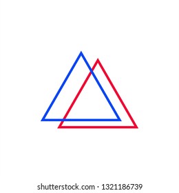 Two Triangles .Vector Hipster Design Template .