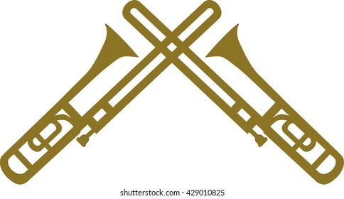 Two trombones crossed