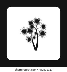 Two tropical palm-tree icon in simple style isolated on white background vector illustration