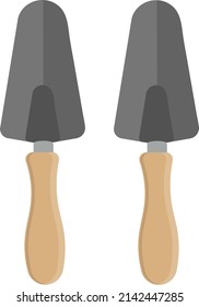 Two trovels, illustration, vector on a white background.