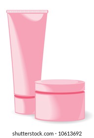 Two tubes with cream. Vector illustration