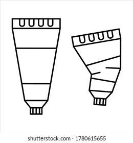 two tubes of paste and cream. vector
