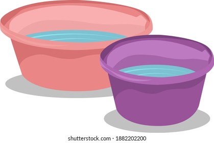 Two tubs ,illustration, vector on white background.