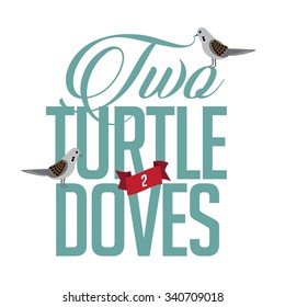 Two Turtle Doves EPS 10 Vector Illustration