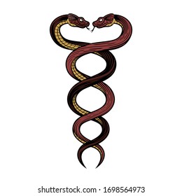 Caduceus Doctor Medical Snakes Symbol Vintage Stock Vector (Royalty ...