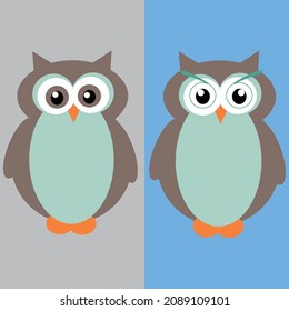 Two type of owl for background 