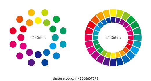 Dos tipos de ruedas de 24 colores
