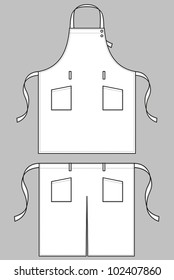 Two types of aprons for waiters of restaurant