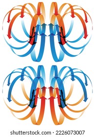 Two types of arrows representing convection Vector illustration