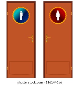 Two types of doors on a white background