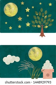 Two types of full moon night sky