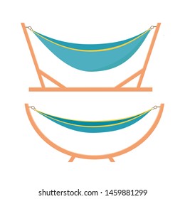 Two types of hammock on a white background. Flat vector illustration.