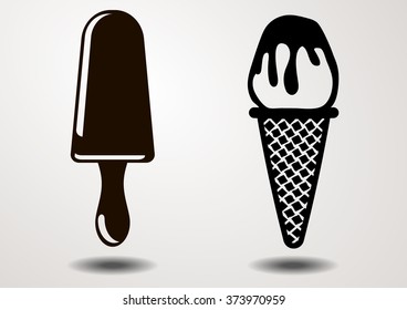 Two types ice creams sign icon