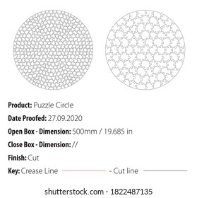 Two types Jigsaw puzzle circle template cut - die cut - vector