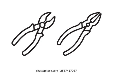 Two Types of Pliers Vector Illustration for Design, pliers icons