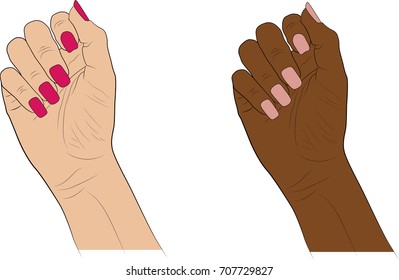 Two types of woman hand