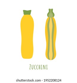 The two types of zucchini isolated on white